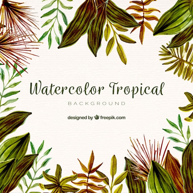 Free vector watercolor tropical background with elegant style