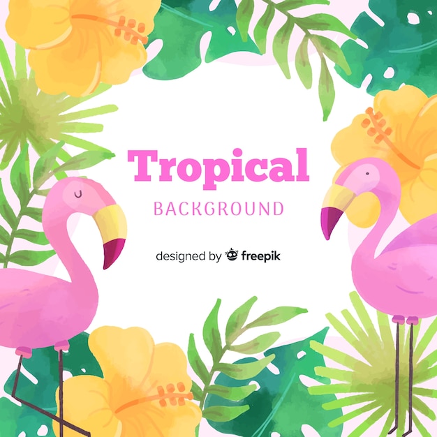 Watercolor tropical background