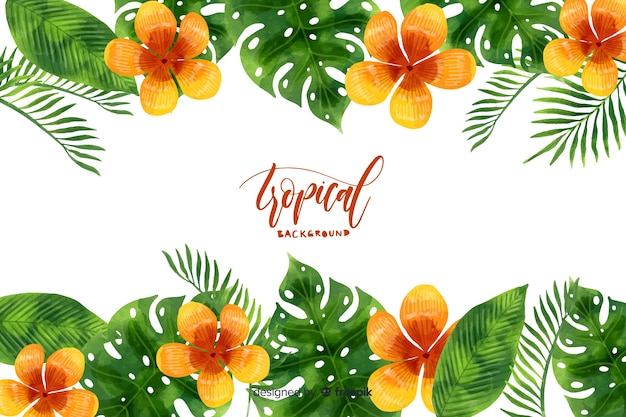 Free vector watercolor tropical background