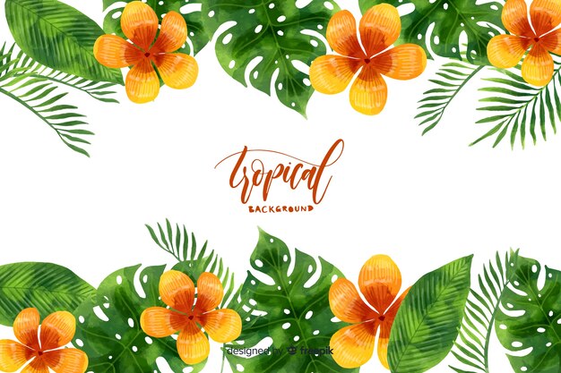 Watercolor tropical background