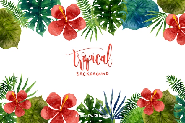 Watercolor tropical background