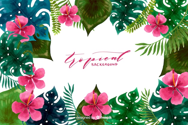 Free vector watercolor tropical background