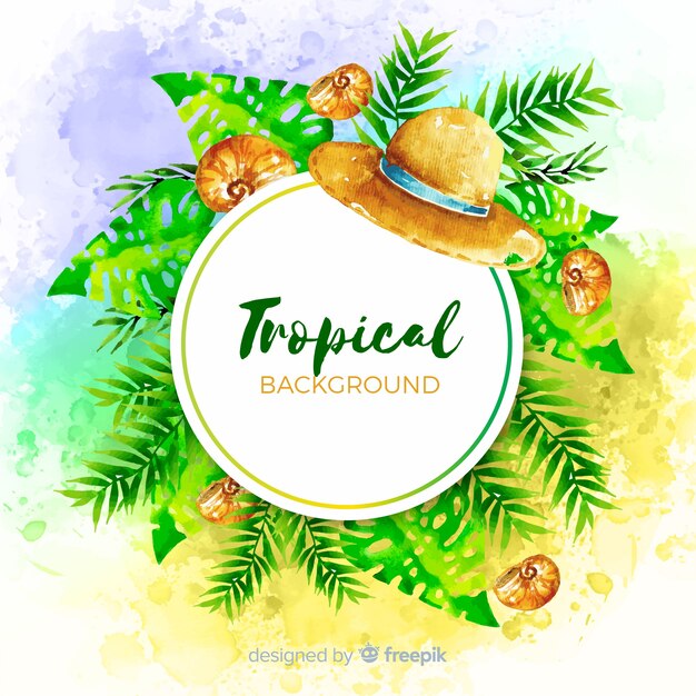 Watercolor tropical background