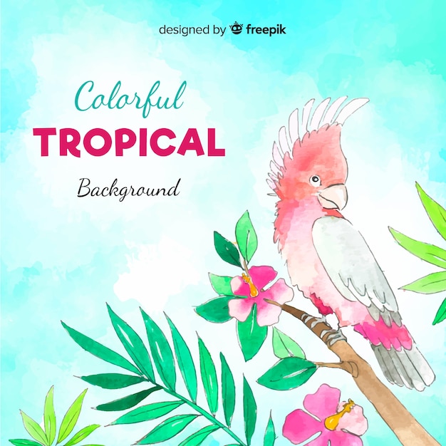 Free vector watercolor tropical background