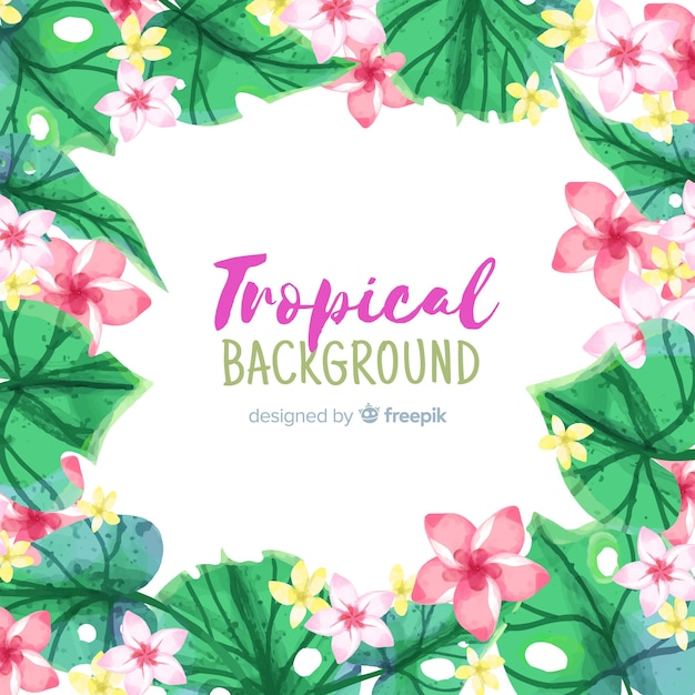 Watercolor tropical background