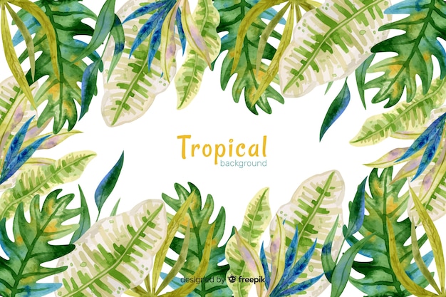 Watercolor tropical background