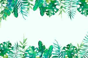 Free vector watercolor tropical leaves background