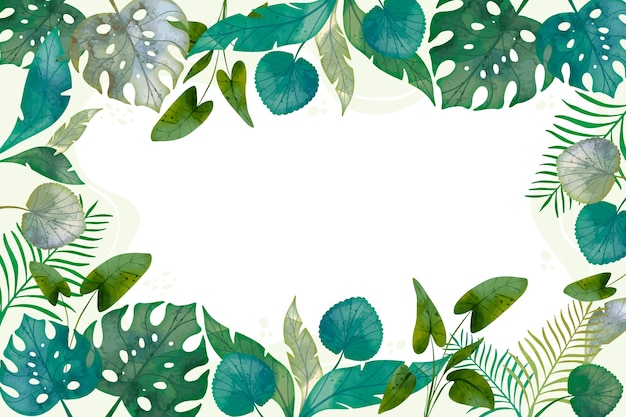 Бесплатное векторное изображение Акварельный фон тропические листья
