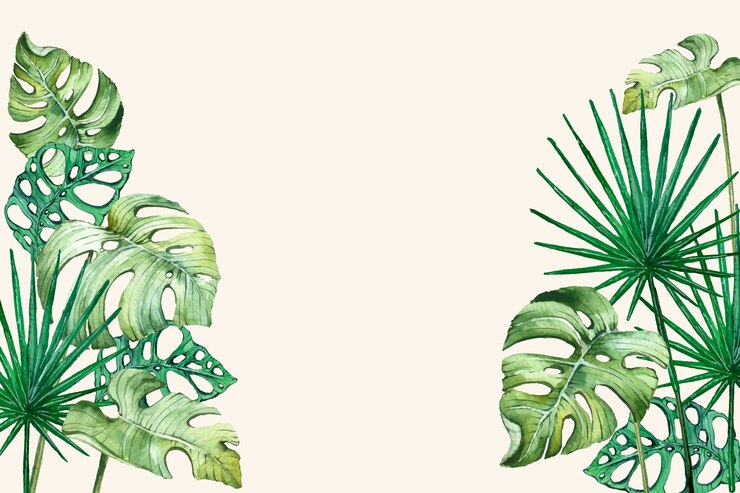 Free Vector watercolor tropical leaves background