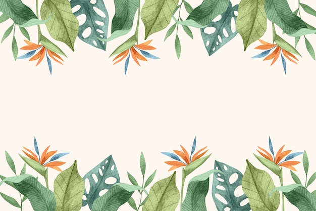 Free vector watercolor tropical summer background