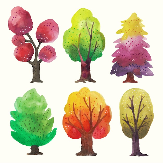 Watercolor type of trees