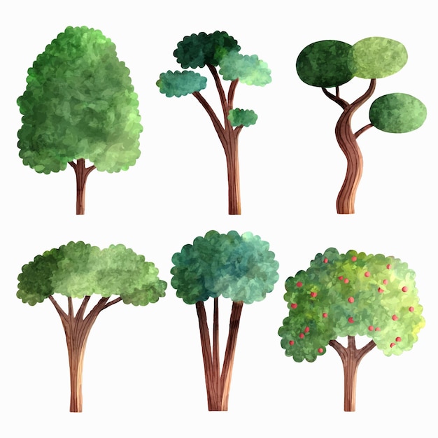 Watercolor type of trees