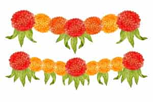 Free vector watercolor ugadi garland illustration