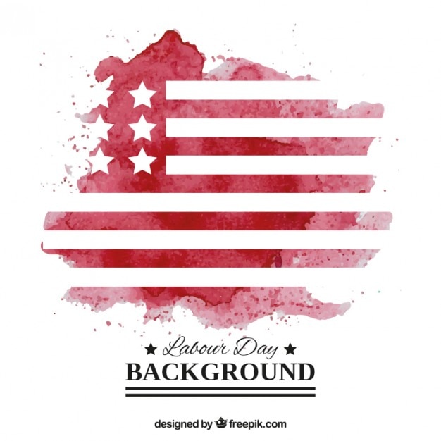 Free vector watercolor usa flag labor day background