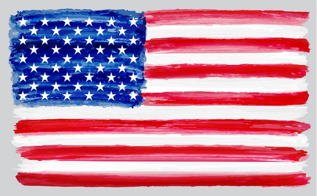 Watercolor usa flag