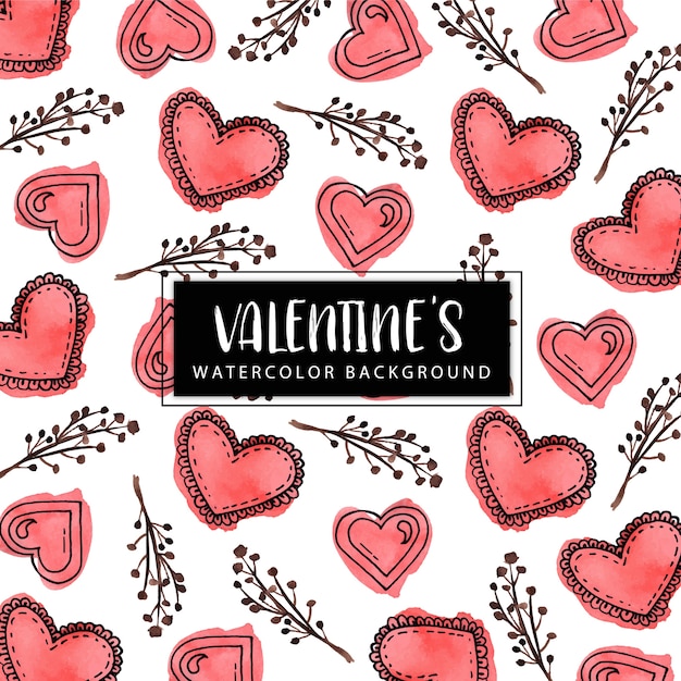 Watercolor valentine background