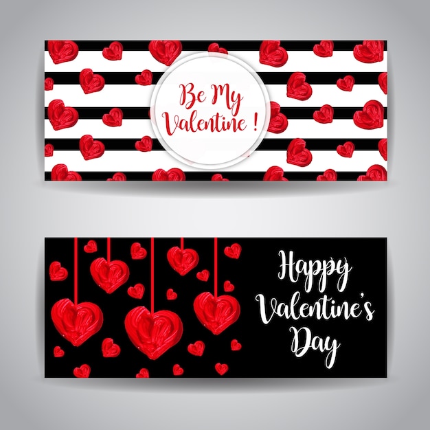 Watercolor Valentine Day Banner Collection