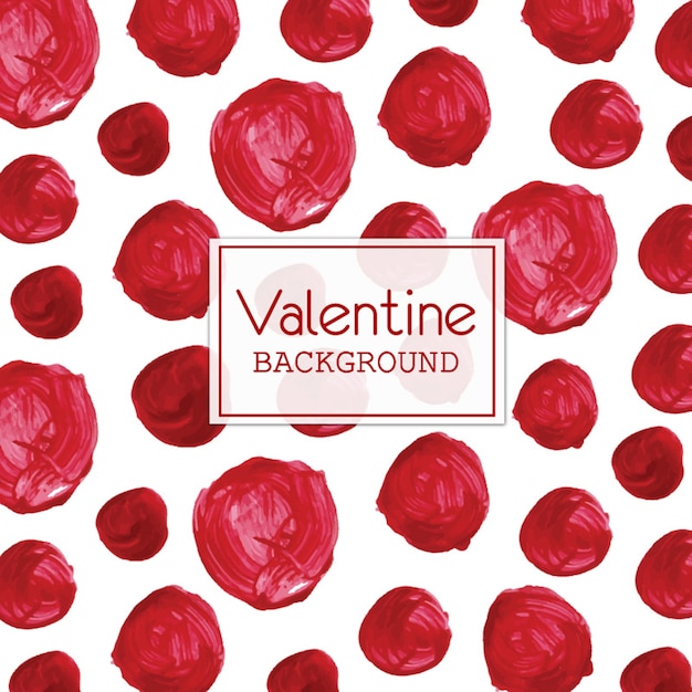 Watercolor valentine polka dot background