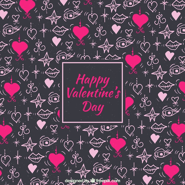 Free vector watercolor valentine's day background with small hearts and stars