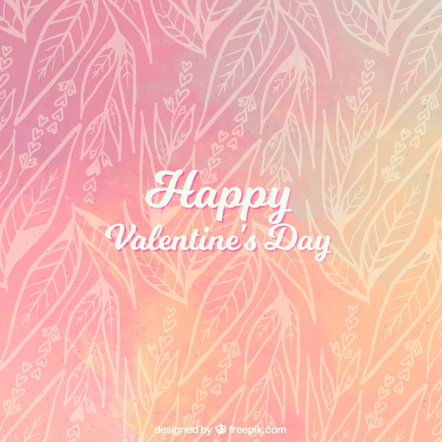 Watercolor valentine's day background