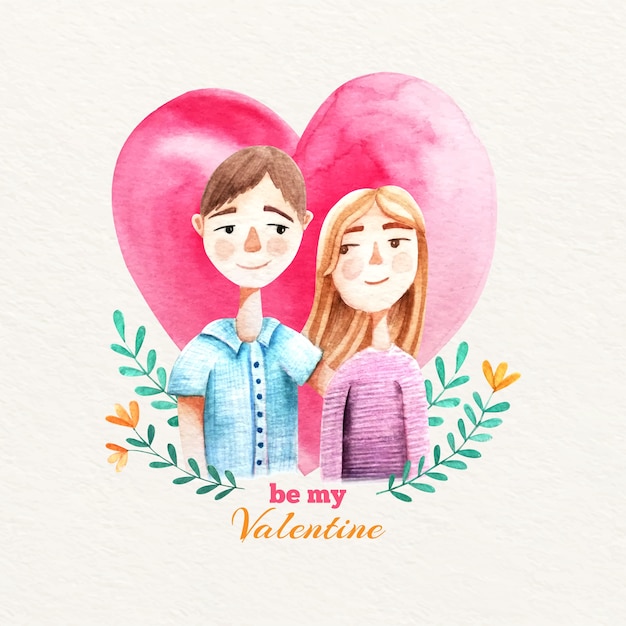 Free vector watercolor valentine's day background