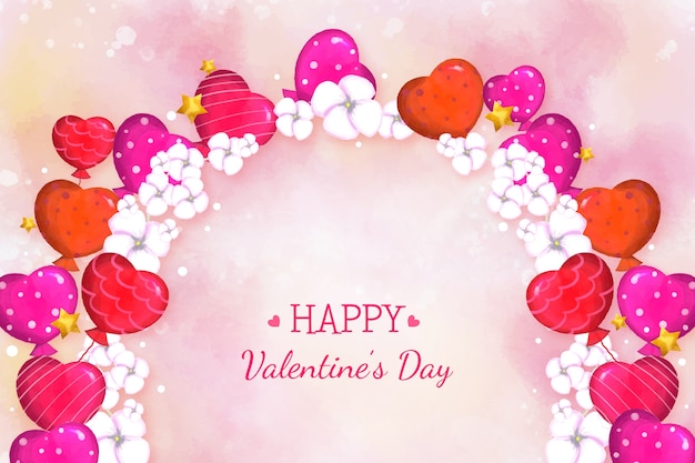 Watercolor valentine's day background