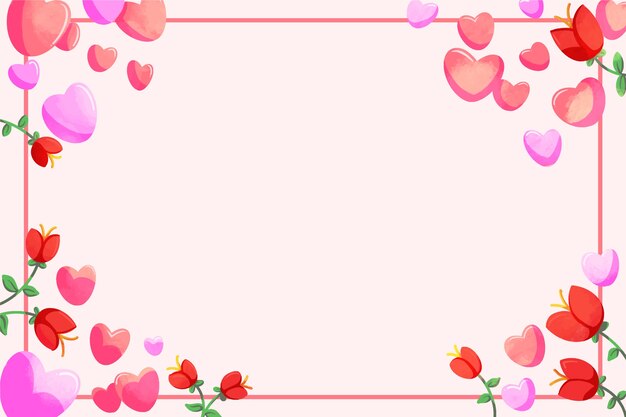 Watercolor valentine's day background