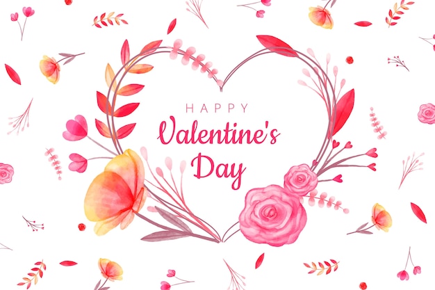 Watercolor valentine's day background