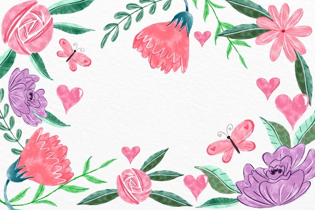 Watercolor valentine's day background