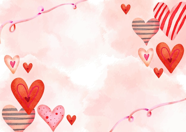 Watercolor valentine's day background