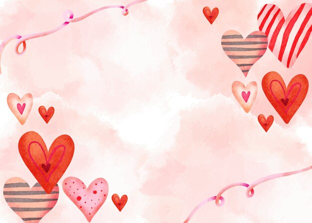 Watercolor valentine's day background
