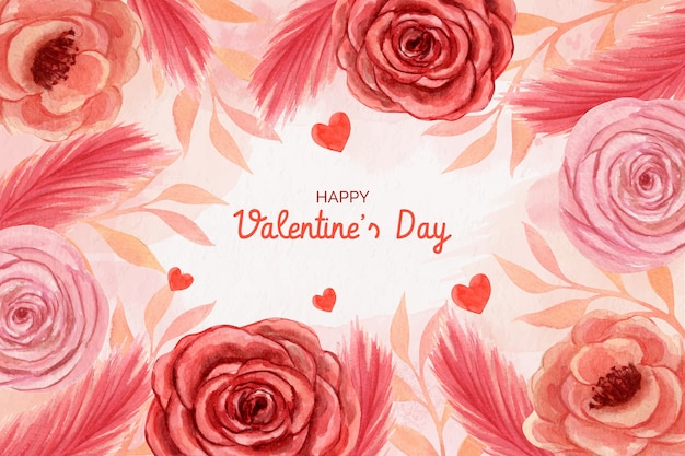 Watercolor valentine's day background