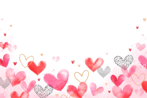 Watercolor valentine's day background