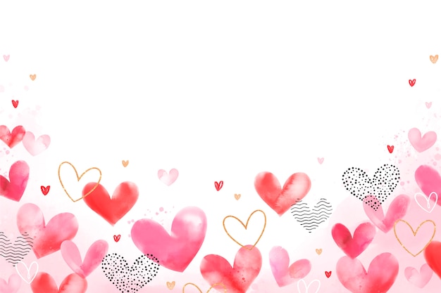 Watercolor valentine's day background