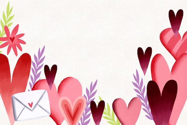 Watercolor valentine's day background