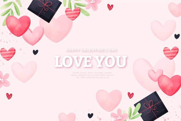 Free vector watercolor valentine's day background