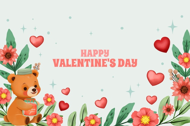 Free vector watercolor valentine's day background