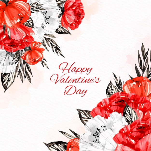 Free vector watercolor valentine's day background