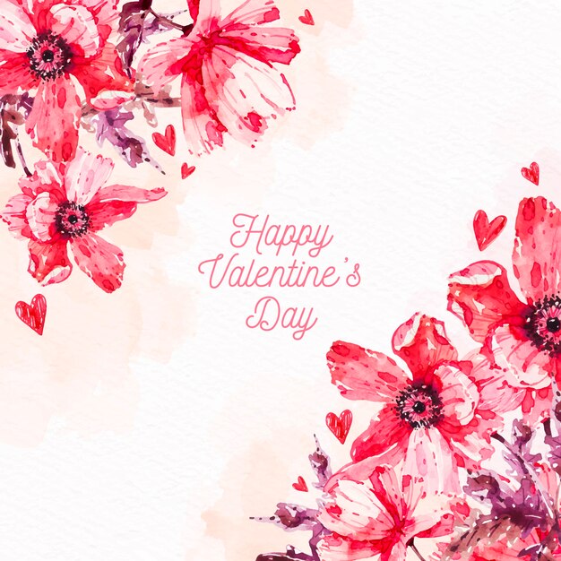 Watercolor valentine's day background