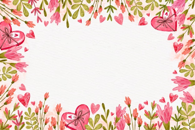 Watercolor valentine's day background