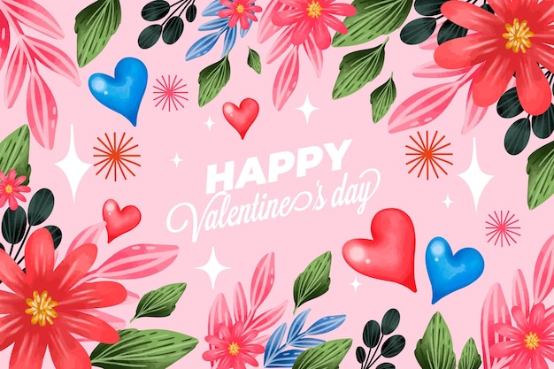 Free vector watercolor valentine's day background