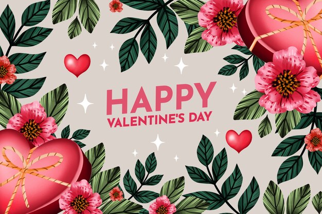 Watercolor valentine's day background