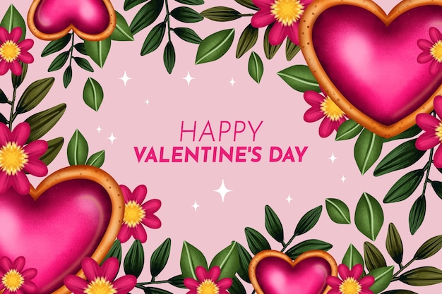 Watercolor valentine's day background