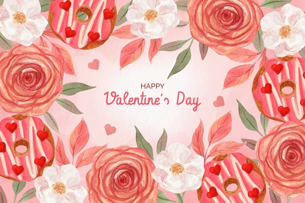 Free vector watercolor valentine's day background