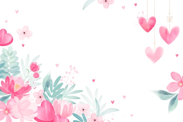 Watercolor valentine's day background