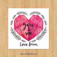 Free vector watercolor valentine's day card template