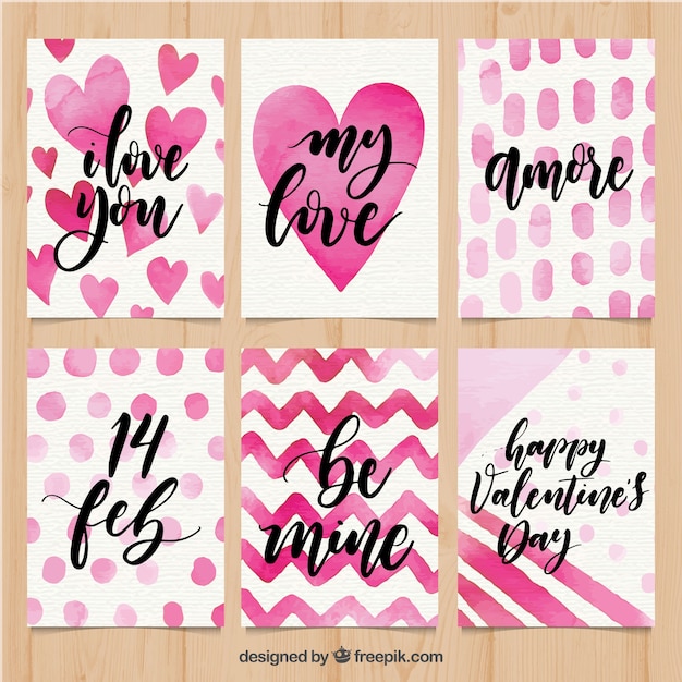 watercolor valentine's day card template