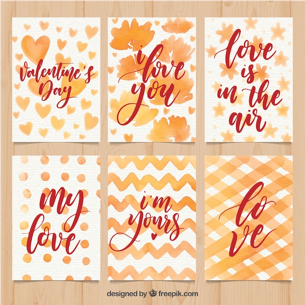 Watercolor valentine's day card template