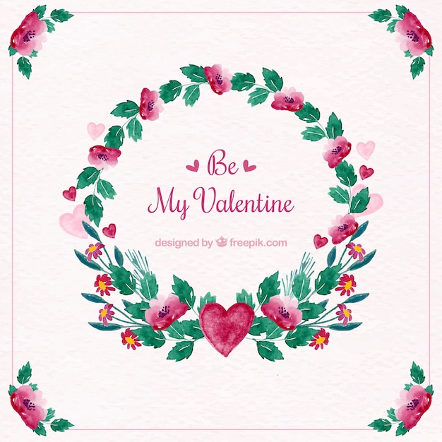 Free vector watercolor valentine's day floral wreaths & bouquets