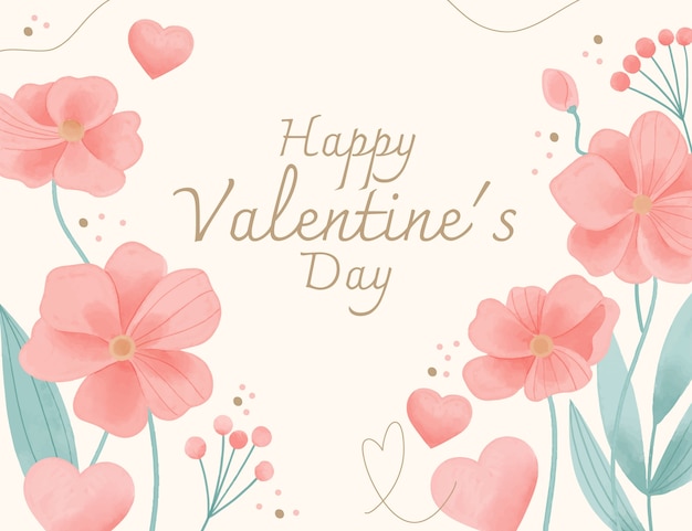 Free vector watercolor valentine's day flowers illustration